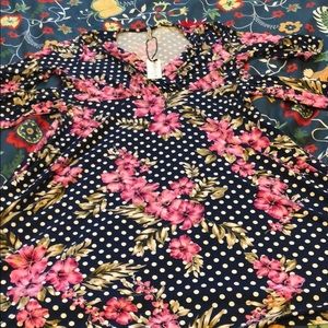 Mother Bee Faux Wrap Polka Dot Maternity Dress XL